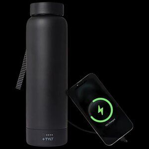 TYLT 24oz Power Water Bottle 2.0 with Built-In Phone Charger/NWT